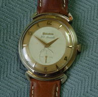 Unusual lugs 23 jewels manual 1958 Bulova Waterproof